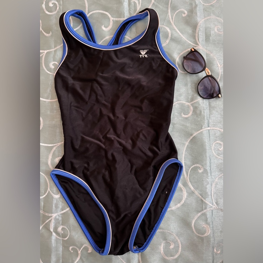 TYR black and blue size 34 one piece Swimsuit